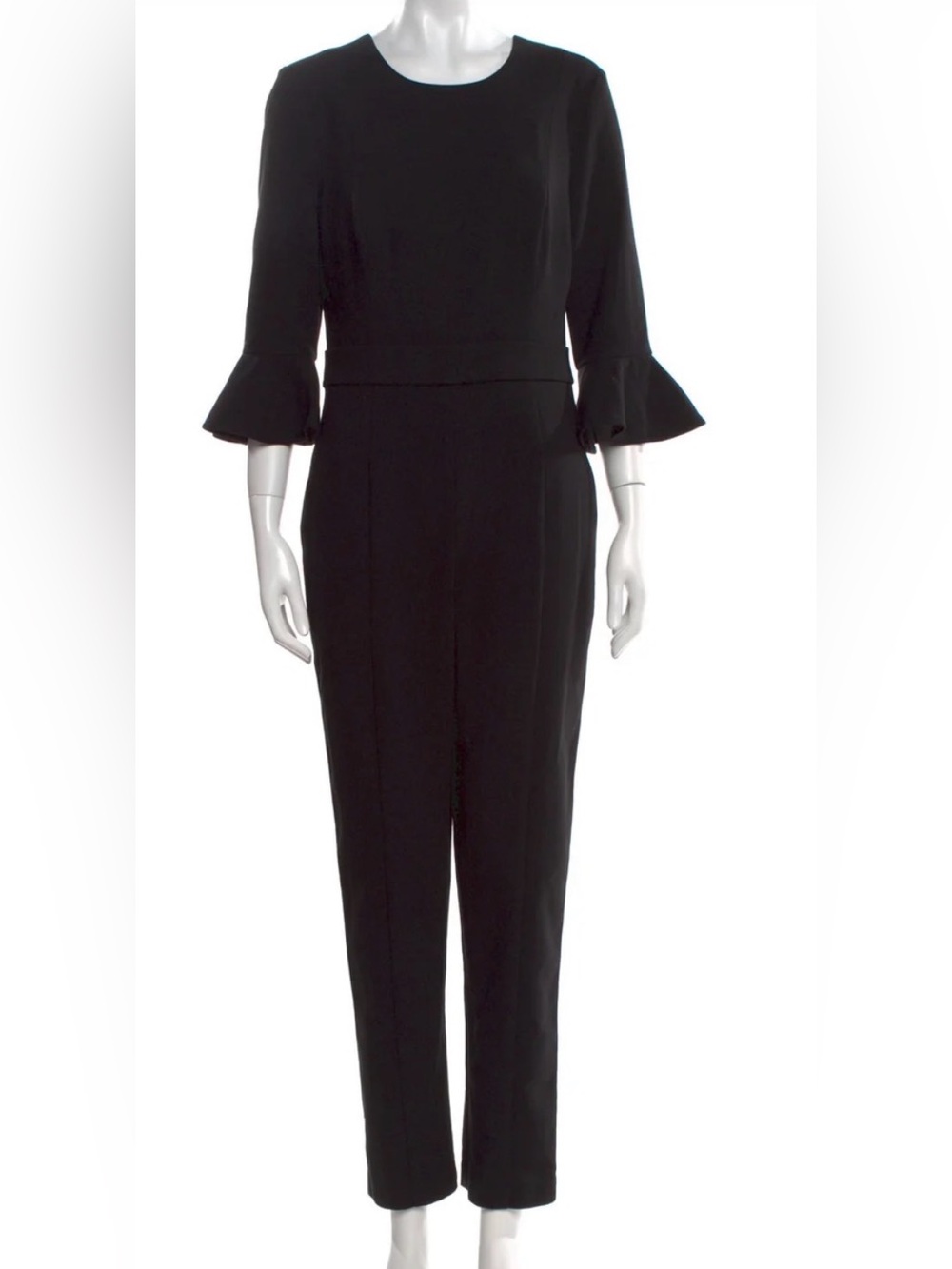 Black Halo Black Tailored Jumpsuit with Flared Sleeves